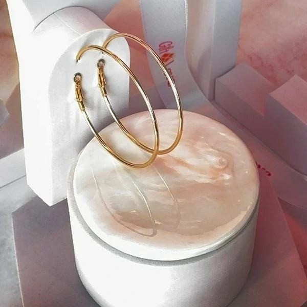 Yellow Gold Large Hoop Earrings
